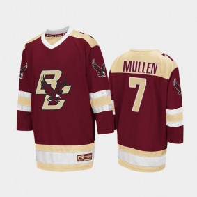 Boston College Eagles Joe Mullen #7 College Hockey Maroon Away Jersey 2021-22