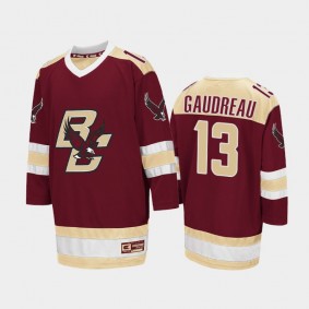 Boston College Eagles Johnny Gaudreau #13 College Hockey Maroon Away Jersey 2021-22