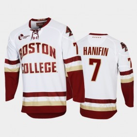 Boston College Eagles Noah Hanifin #7 College Hockey White Replica Jersey