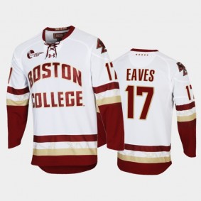 Boston College Eagles Patrick Eaves #17 College Hockey White Replica Jersey