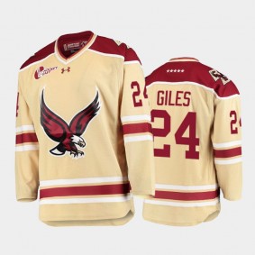 Patrick Giles #24 Boston College Eagles College Hockey Beige Jersey