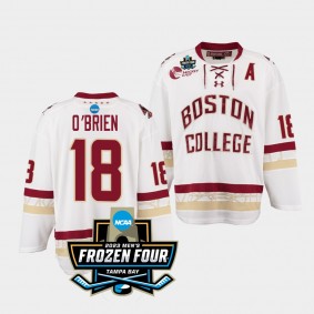 Boston University Jay O'Brien 2023 NCAA Frozen Four White Ice Hockey Jersey