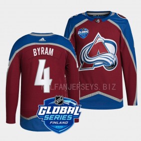 Colorado Avalanche 2022 NHL Global Series Bowen Byram #4 Burgundy Authentic Jersey Men's