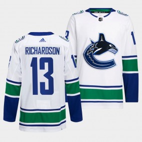 Vancouver Canucks Away Brad Richardson #13 White Jersey Primegreen Authentic Pro