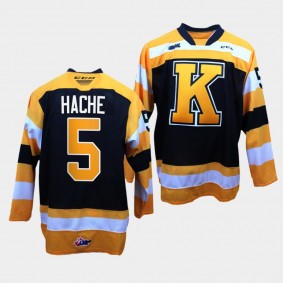 Braden Hache Kingston Frontenacs #5 Black OHL Hockey Jersey Adult