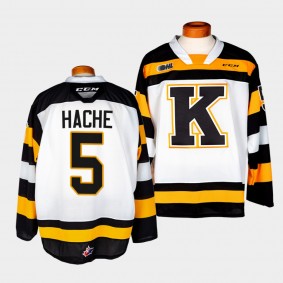 Braden Hache Kingston Frontenacs #5 White OHL Hockey Jersey Adult