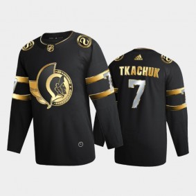 Ottawa Senators brady tkachuk #7 2020-21 Authentic Golden Black Limited Edition Jersey