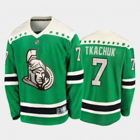 Fanatics Brady Tkachuk #7 Senators 2020 St. Patrick's Day Replica Player Jersey Green