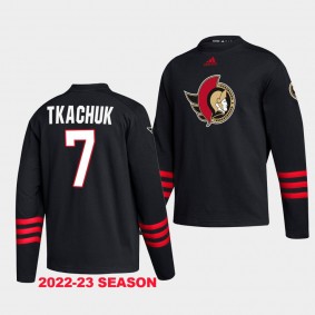 Ottawa Senators Brady Tkachuk Vintage Hockey #7 Black Recycled polyester Sweatshirt
