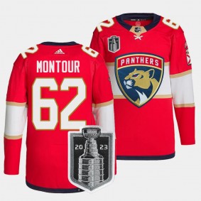 Brandon Montour Florida Panthers 2023 Stanley Cup Final Red #62 Authentic Primegreen Home Jersey Men's