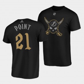 Brayden Point #21 Tampa Bay Lightning Gasparilla inspired Pirate-themed Black T-Shirt