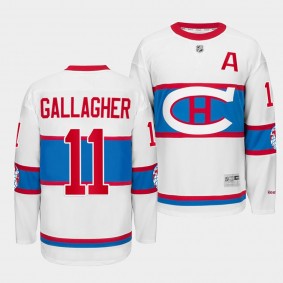 Montreal Canadiens Winter Classic 2016 Brendan Gallagher White #11 Throwback Jersey
