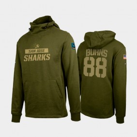 San Jose Sharks Delta Shift Brent Burns Green Pullover Hoodie #88