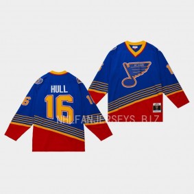 Brett Hull St. Louis Blues Blue Line 1995 Throwback Blue #16 Jersey Mitchell Ness