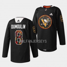 Pittsburgh Penguins 2023 Black Hockey History Brian Dumoulin #8 Black Jersey Warmup