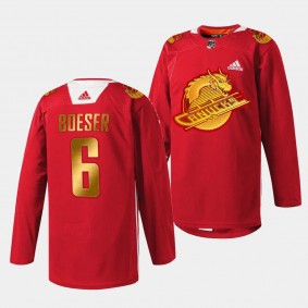 2024 Lunar New Year Brock Boeser Vancouver Canucks Red #6 Jersey