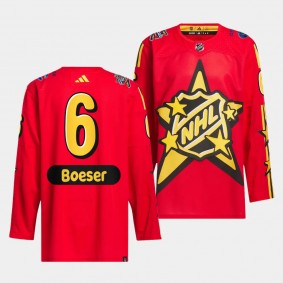 2024 NHL All-Star Game Vancouver Canucks Brock Boeser #6 Red drew house Jersey