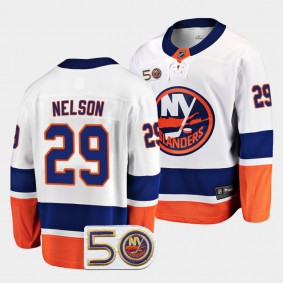 Brock Nelson New York Islanders 2022-23 50th Anniversary White Away Jersey Men's