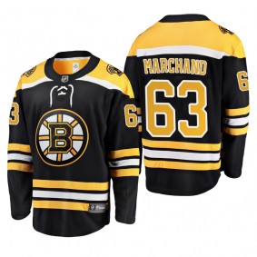 Men's Boston Bruins Brad Marchand #63 Home Black Breakaway Player Cheap Jersey