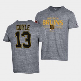 Boston Bruins Champion Charlie Coyle #13 Gray T-Shirt Tri-Blend