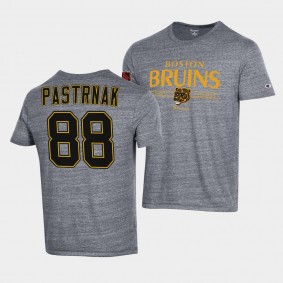 Boston Bruins Champion David Pastrnak #88 Gray T-Shirt Tri-Blend