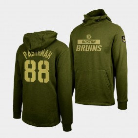 David Pastrnak Boston Bruins Thrive Olive Levelwear Hoodie