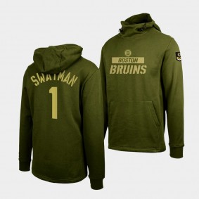 Jeremy Swayman Boston Bruins Thrive Olive Levelwear Hoodie