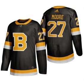 Boston Bruins John Moore #27 2020 Season Alternate ADIZERO Black Jersey