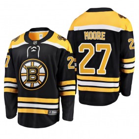 Men's Boston Bruins John Moore #27 Home Black Breakaway Player Cheap Jersey