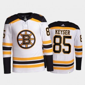 2021-22 Bruins Kyle Keyser Away White Jersey