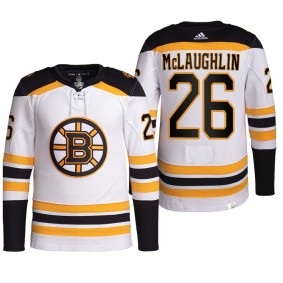 Marc McLaughlin Boston Bruins Away Jersey 2022 White #26 Authentic Primegreen Uniform