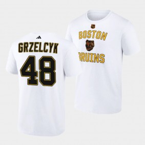 Boston Bruins Reverse Retro 2.0 Matt Grzelcyk #48 White T-Shirt Wheelhouse