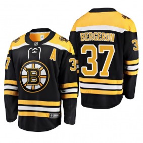 Men's Boston Bruins Patrice Bergeron #37 Home Black Breakaway Player Cheap Jersey