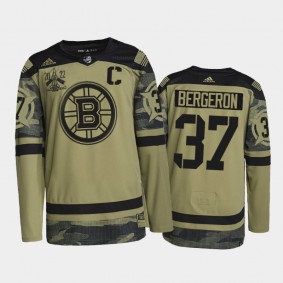 Patrice Bergeron Boston Bruins 2022 Military Appreciation Night Jersey Camo #37 Primegreen Authentic