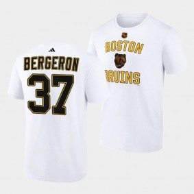 Boston Bruins Reverse Retro 2.0 Patrice Bergeron #37 White T-Shirt Wheelhouse