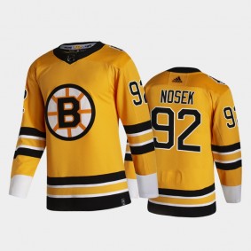 Boston Bruins Tomas Nosek #92 2021 Reverse Retro Gold Special Edition Jersey