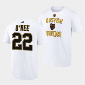 Boston Bruins Reverse Retro 2.0 Willie O'Ree #22 White T-Shirt Wheelhouse