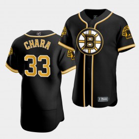 Zdeno Chara Boston Bruins 2020 NHL X MLB Crossover Edition Black Baseball Jersey