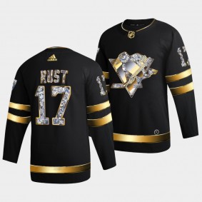 Bryan Rust Pittsburgh Penguins 2022 Stanley Cup Playoffs #17 Black Diamond Edition Authentic Jersey