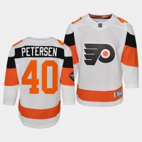 Philadelphia Flyers #40 Cal Petersen 2024 NHL Stadium Series Premier Player White Youth Jersey