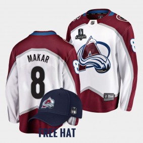 Cale Makar Colorado Avalanche 2022 Central Division Champions White #8 Jersey Away
