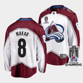 2022 Stanley Cup Champions Colorado Avalanche 8 Cale Makar White Jersey Away