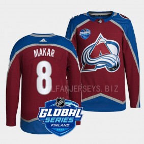 Colorado Avalanche 2022 NHL Global Series Cale Makar #8 Burgundy Authentic Jersey Men's
