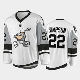 Calgary Roughnecks #22 Shane Simpson 2021-22 NLL Sublimated Replica Jersey White