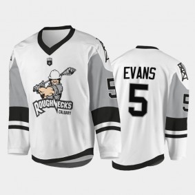 Calgary Roughnecks #5 Shawn Evans NLL Sublimated Replica Jersey White