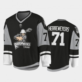 Calgary Roughnecks #71 Zach Herreweyers 2021-22 NLL Sublimated Replica Jersey Black