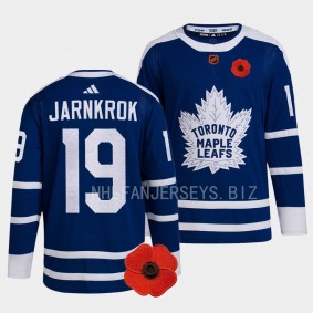 Canadian Remembrance Day Toronto Maple Leafs Calle Jarnkrok #19 Blue Lest We Forget Jersey 2022