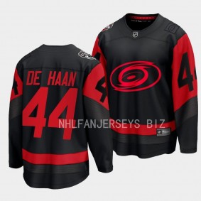 2023 NHL Stadium Series Calvin de Haan Jersey Carolina Hurricanes Black #44 Breakaway Player Men'