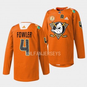 Orangewood Cam Fowler Anaheim Ducks Orange #4 Warmup Jersey 2023