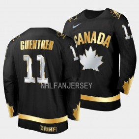 Canada 20X IIHF World Junior Gold Dylan Guenther #11 Jersey Black Golden Authentic